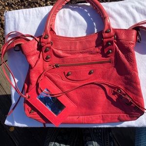 Red Balenciaga Moto bag 🔥On Sale!